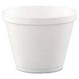 DART 12 OZ WHITE FOAM SQUAT FOOD CONTAINER Stock Number 12SJ20