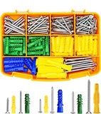 Wall Hanging Kit - Assorted Plastic Anchors and Mounting Screws for Concrete Stucco Dry - Shelf Anchors