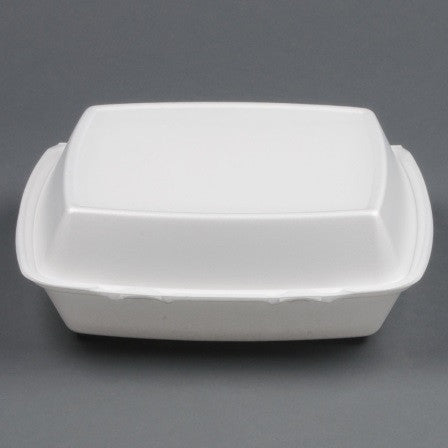 Dart Large Foam Carryout, Food Container, 3-Compartment, White