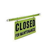 CLOSED FOR MAINTENANCE Doorway Sign on Spring-loaded Pole, Green