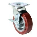 8 in. Dia. x 2 in. Wide, Maroon Polyurethane Swivel Caster with Brake Part Number: CC-00167