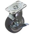4 in. Dia. x 2 in. Wide, Gray Rubber Swivel Caster with Brake Part Number: CC-00152