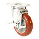3 in. Dia. x 1-1/4 in. W, Maroon Polyurethane Swivel Caster with Brake Part Number: CC-00131