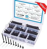 Drywall Screw,9 Sizes Wood Screw Assortment ,Quality Black Screw Set, Sharp Point Self Tapping Wood Screws, for Sheetrock, Cabinet, Furniture