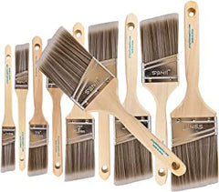 10-pack of angle paint brushes includes 2 each 1", 1.5", 2", 2.5" and 3".