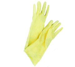 Yellow Flock-Lined Gloves